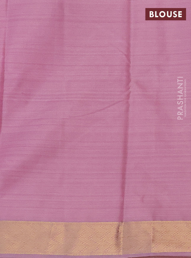 Bangalori semi silk saree pastel pink with allover ikat weaves and zari woven border