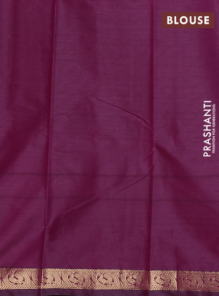 Bangalori semi silk saree dual shade of pinkish yellow and dark magenta pink with allover ikat butta weaves and zari woven border