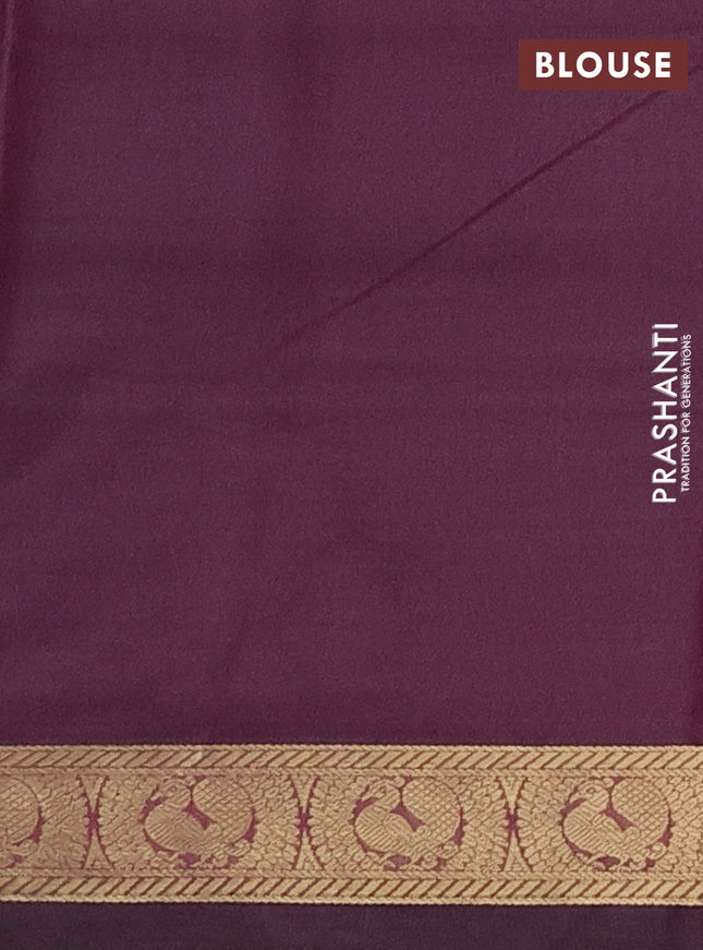 Bangalori semi silk saree wine shade with allover ikat butta weaves and zari woven border