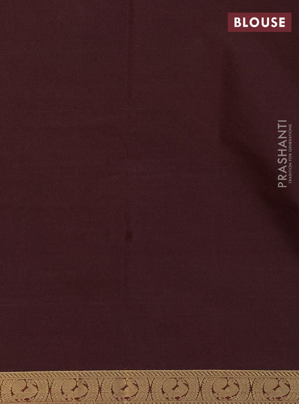 Bangalori semi silk saree deep maroon with allover ikat butta weaves and zari woven border