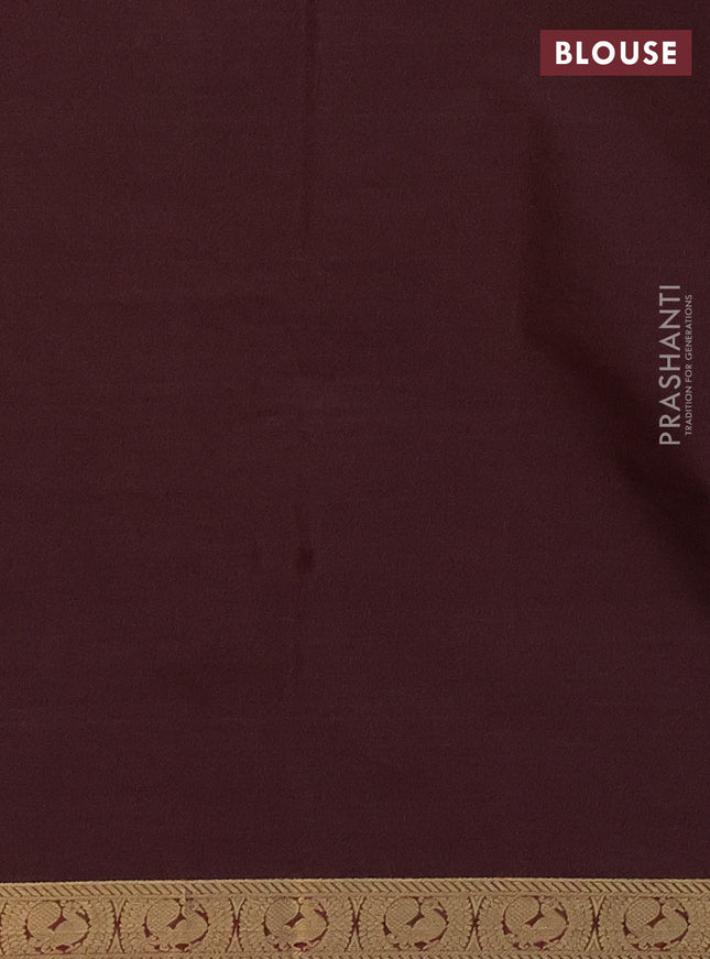 Bangalori semi silk saree deep maroon with allover ikat butta weaves and zari woven border