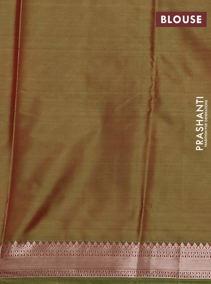 Bangalori semi silk saree lime green and pink with allover elephant butta ikat weaves and zari woven border