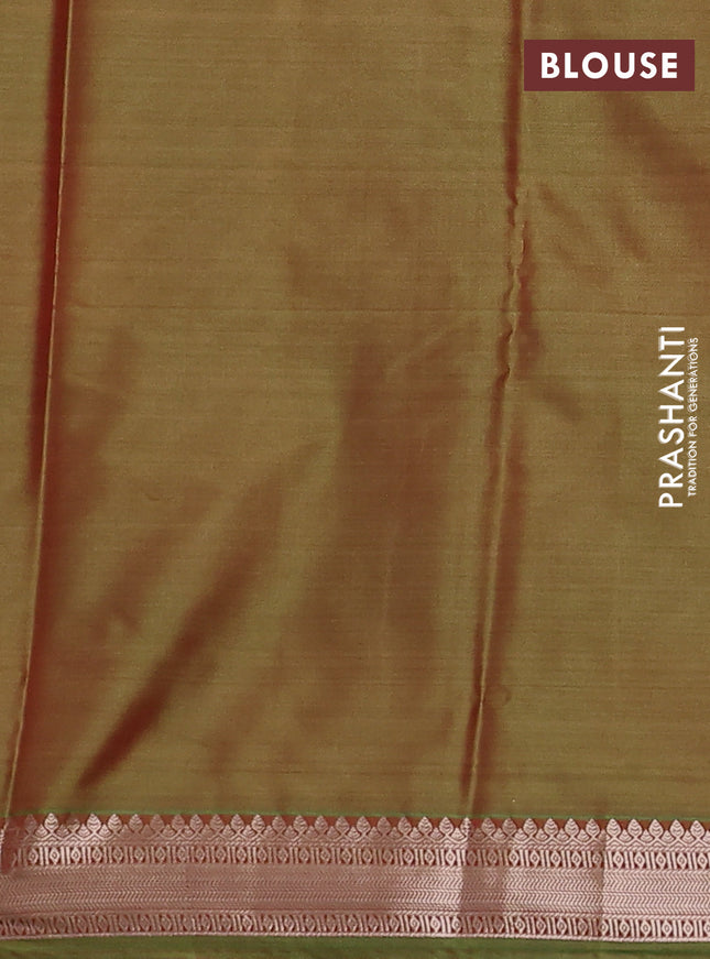 Bangalori semi silk saree lime green and pink with allover elephant butta ikat weaves and zari woven border