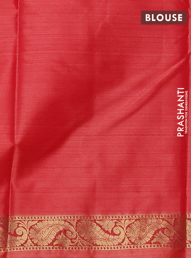 Bangalori semi silk saree peach pink and orange with allover ikat weaves and zari woven border
