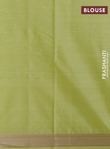 Bangalori semi silk saree fluorescent green with allover ikat weaves and zari woven border