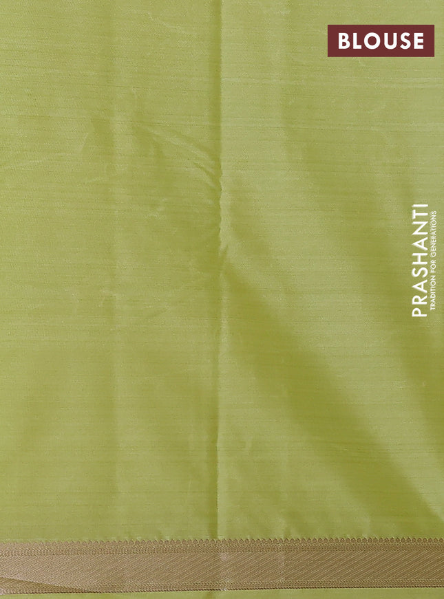 Bangalori semi silk saree fluorescent green with allover ikat weaves and zari woven border