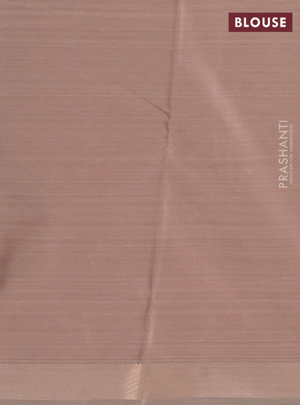 Bangalori semi silk saree peach shade and beige with allover ikat weaves and zari woven border