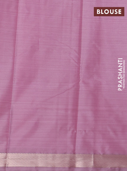 Bangalori semi silk saree lavender shade and pastel pink with allover ikat weaves and zari woven border