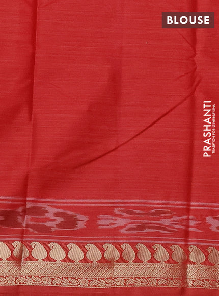 Bangalori semi silk saree red shade and red with allover ikat weaves and zari woven border
