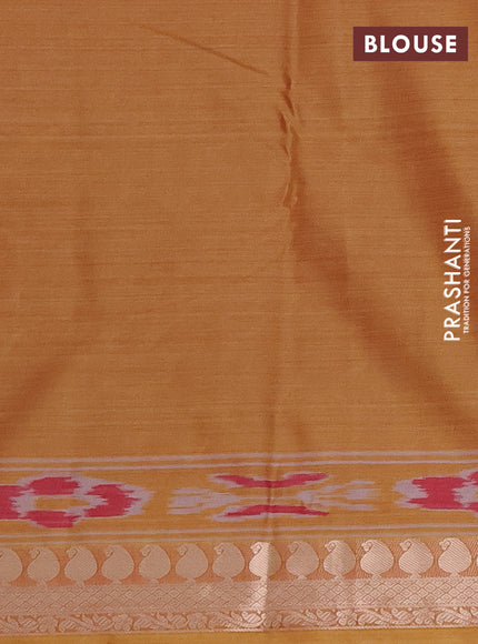 Bangalori semi silk saree maroon pink and mustard yellow with allover ikat weaves and zari woven border