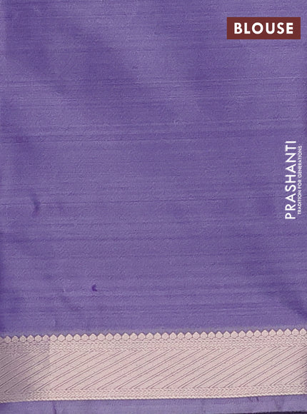 Bangalori semi silk saree violet with allover ikat weaves and zari woven border