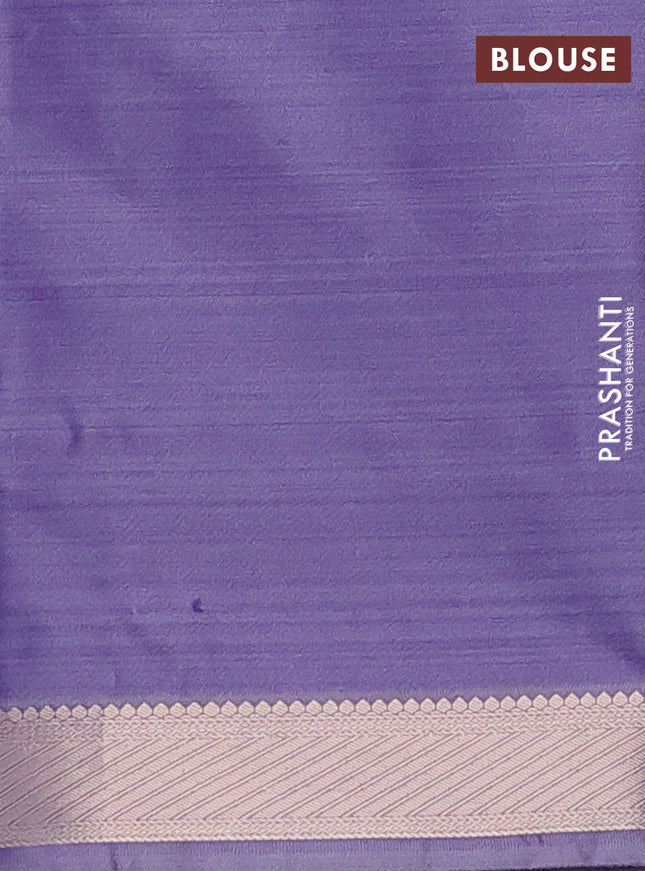 Bangalori semi silk saree violet with allover ikat weaves and zari woven border