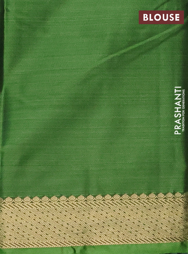 Bangalori semi silk saree light green and green with allover ikat weaves and zari woven border