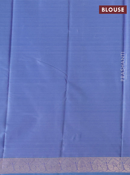 Bangalori semi silk saree light blue with allover ikat weaves and zari woven border