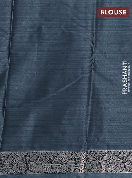 Bangalori semi silk saree grey shade with allover ikat weaves and zari woven border