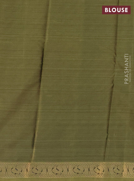 Bangalori semi silk saree grey and mehendi green with allover ikat weaves and zari woven border