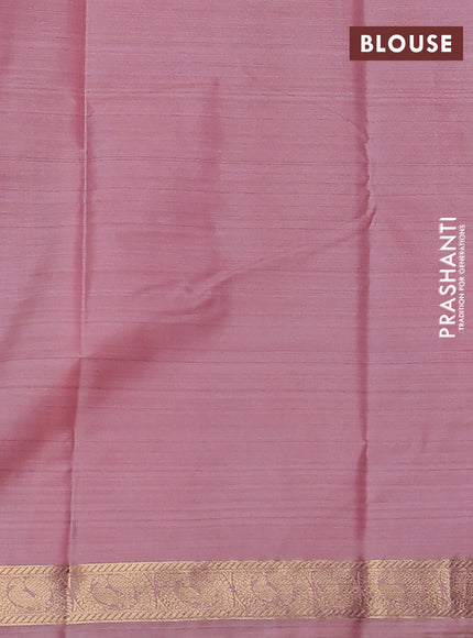 Bangalori semi silk saree pastel peach with allover ikat weaves and zari woven border