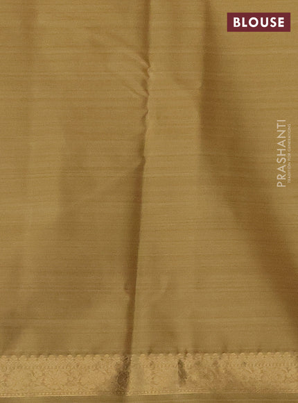 Bangalori semi silk saree beige and sandal with allover ikat weaves and zari woven border