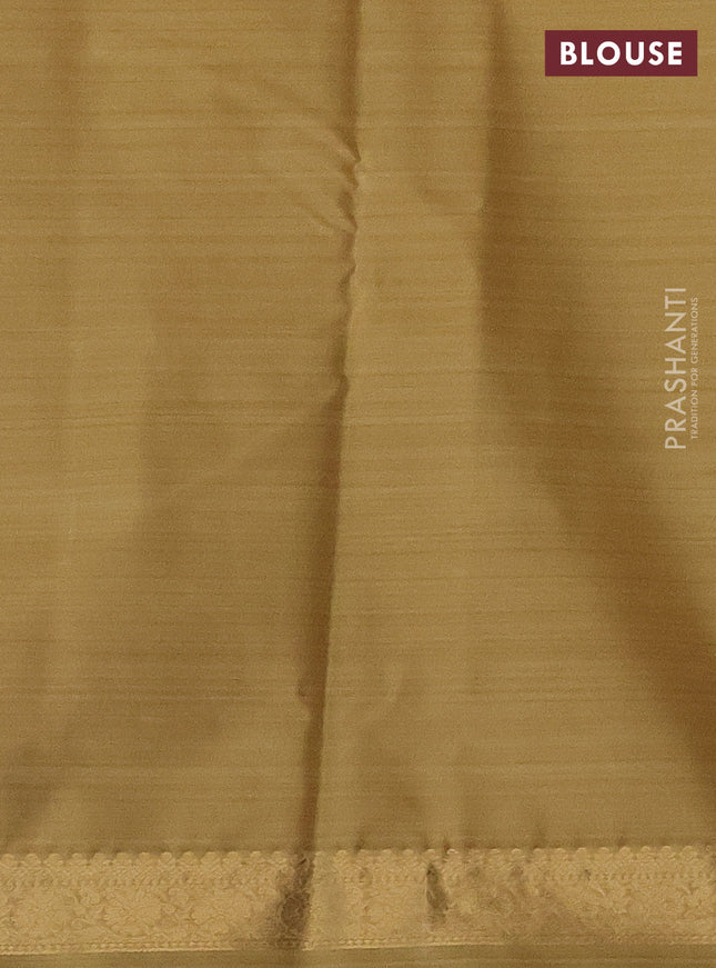 Bangalori semi silk saree beige and sandal with allover ikat weaves and zari woven border