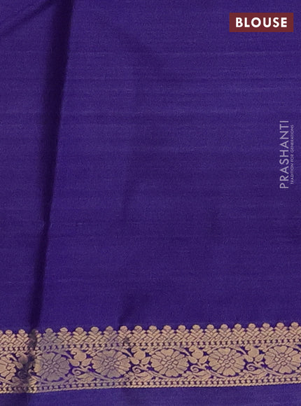 Bangalori semi silk saree violet with allover ikat weaves and zari woven border