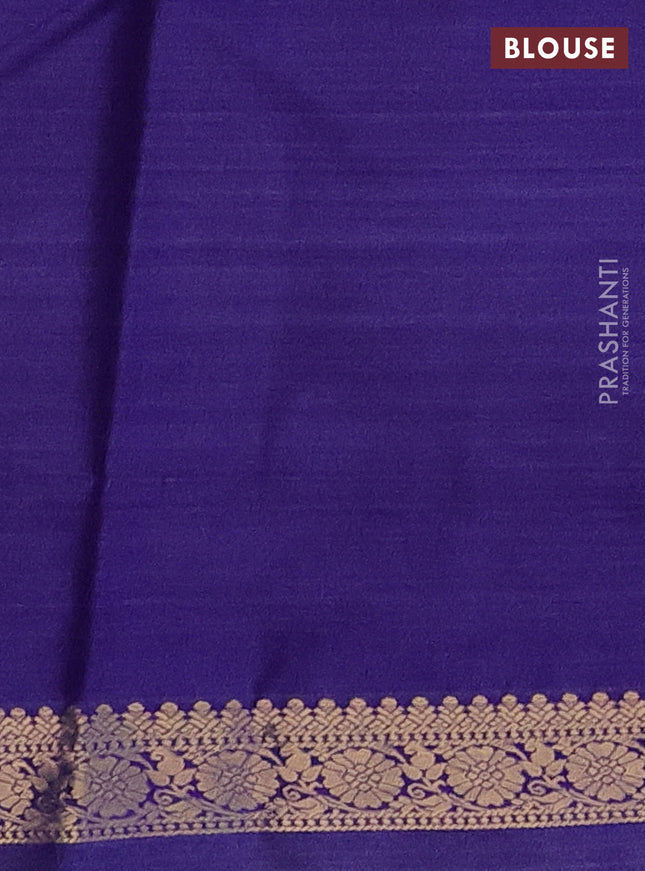 Bangalori semi silk saree violet with allover ikat weaves and zari woven border