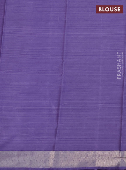 Bangalori semi silk saree pastel lavender with elephant butta ikat weaves and zari woven border