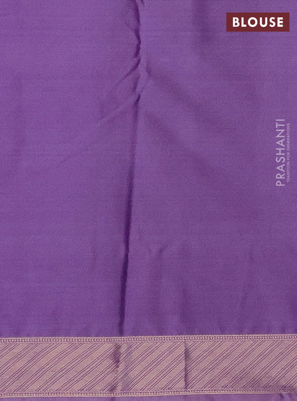 Bangalori semi silk saree lavender with floral design ikat weaves and zari woven border
