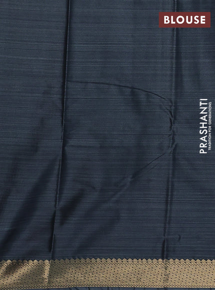 Bangalori semi silk saree grey with floral design ikat weaves and zari woven border