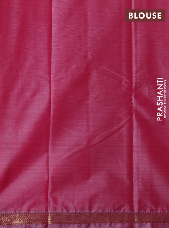 Bangalori semi silk saree peach pink with floral design ikat weaves and zari woven border