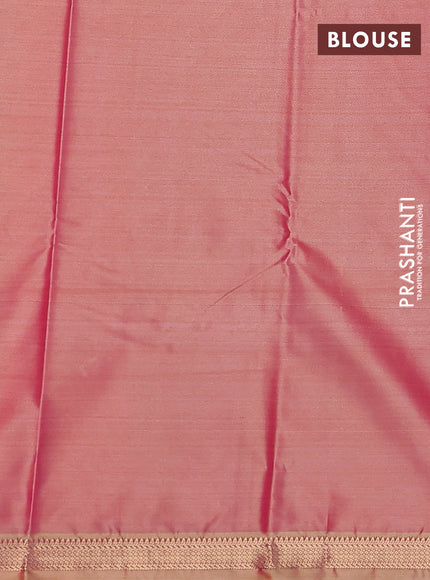 Bangalori semi silk saree sandal with floral design ikat weaves and zari woven border