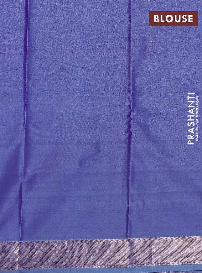 Bangalori semi silk saree lavender with floral design ikat weaves and zari woven border