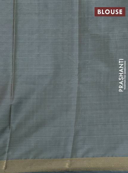 Bangalori semi silk saree grey shade with allover ikat weaves and zari woven border