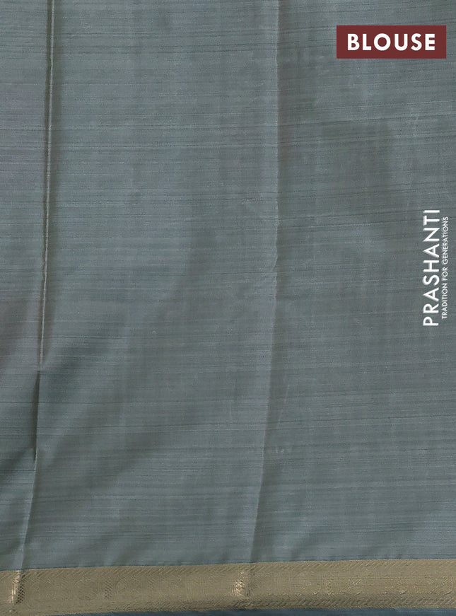 Bangalori semi silk saree grey shade with allover ikat weaves and zari woven border