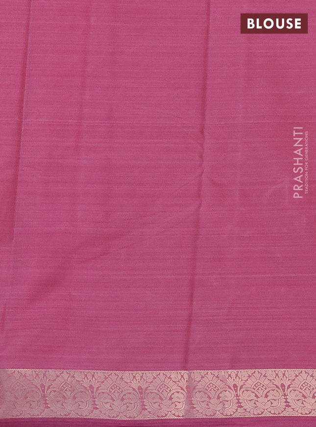 Bangalori semi silk saree sandal and pink with allover ikat weaves and zari woven border