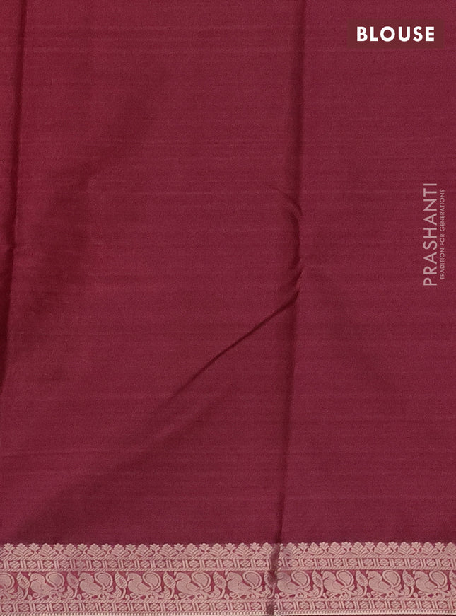 Bangalori semi silk saree sandal and maroon with allover ikat weaves and zari woven border