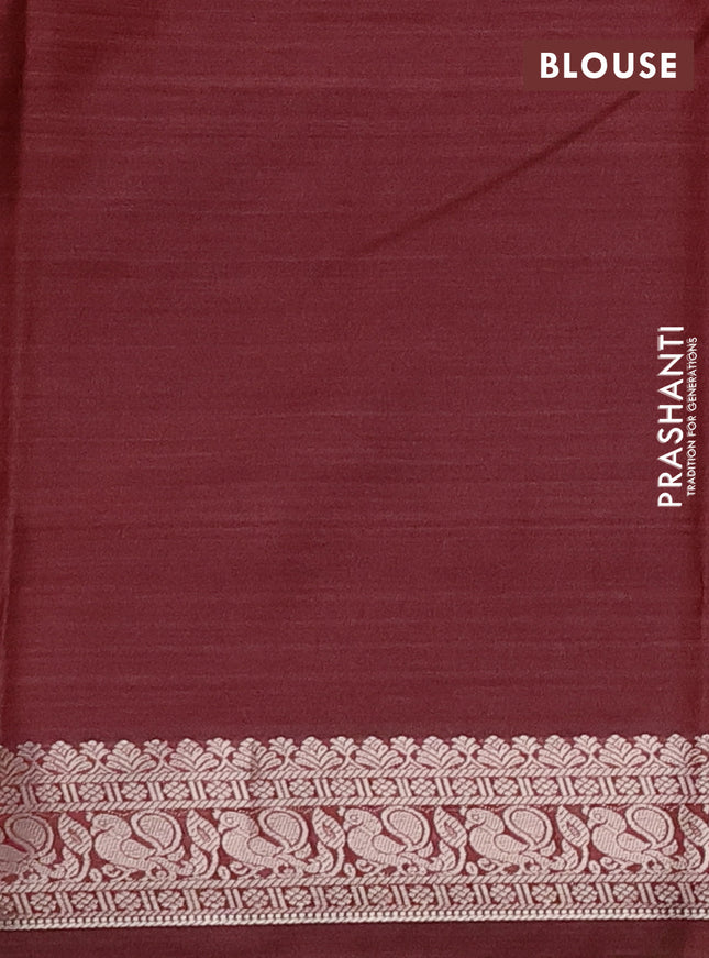 Bangalori semi silk saree sandal and maroon with allover ikat weaves and zari woven border