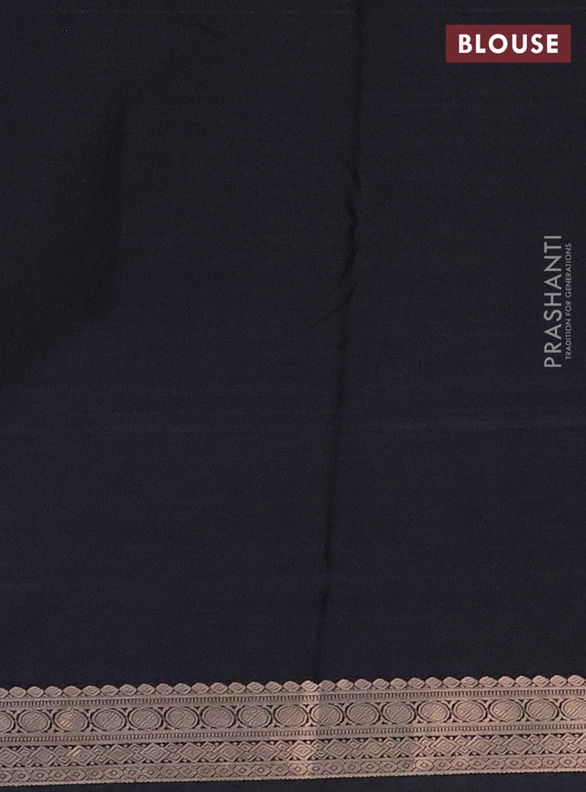 Bangalori semi silk saree black with allover ikat weaves and zari woven border