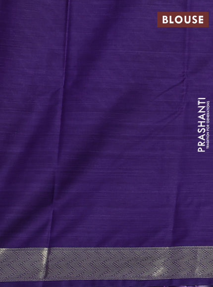 Bangalori semi silk saree violet with allover ikat weaves and zari woven border