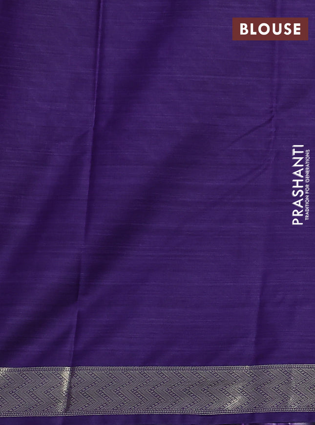 Bangalori semi silk saree violet with allover ikat weaves and zari woven border
