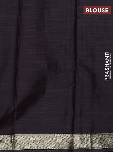 Bangalori semi silk saree dark brown with allover ikat weaves and zari woven border