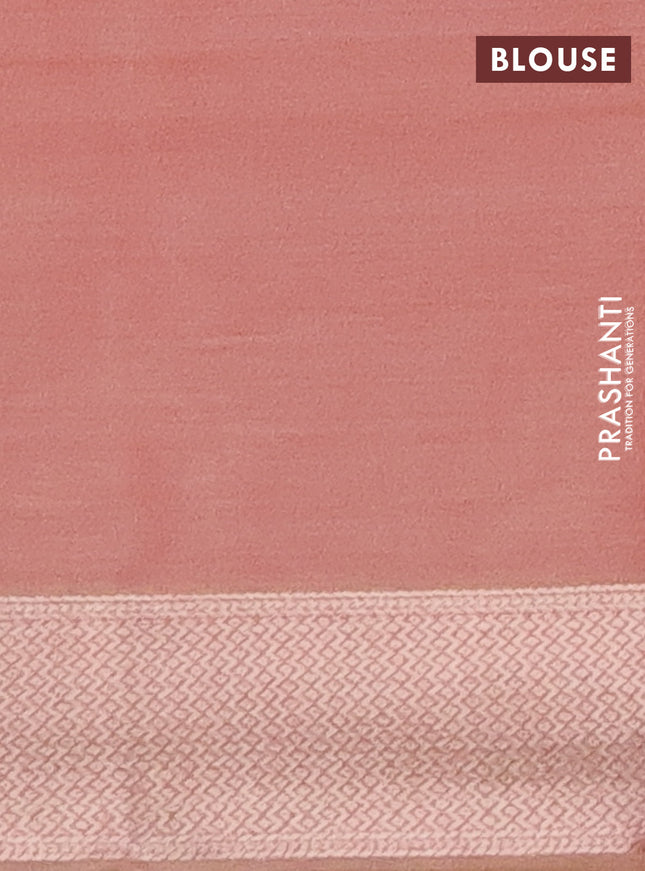 Bangalori semi silk saree dual shade of sandal and pink with allover ikat weaves and zari woven border