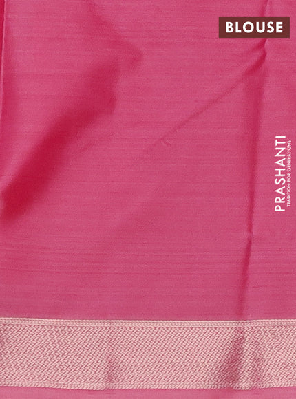 Bangalori semi silk saree peach pink with allover ikat weaves and zari woven border