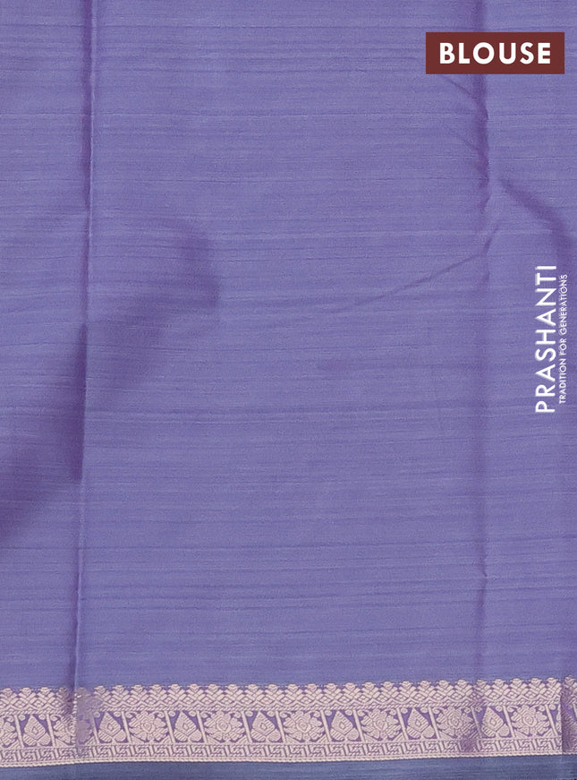 Bangalori semi silk saree mild lavender and grey with allover ikat weaves and zari woven border