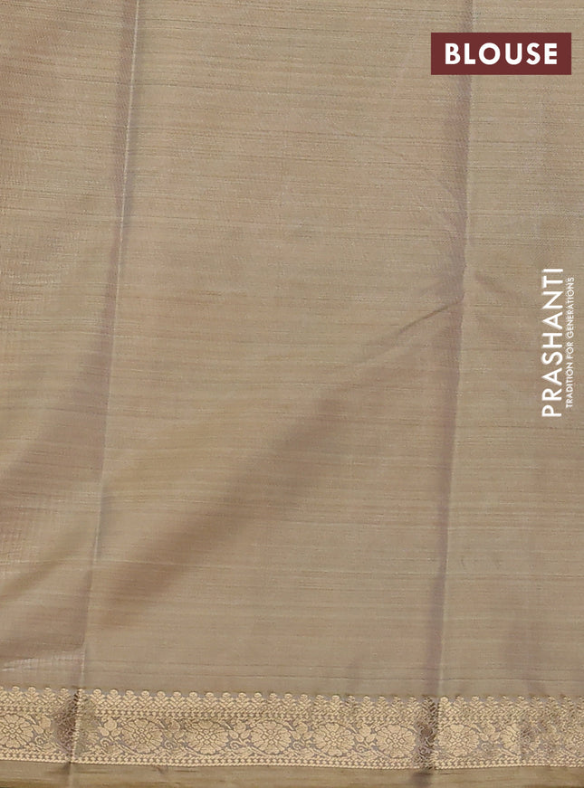 Bangalori semi silk saree cream and mustard shade with allover ikat weaves and zari woven border