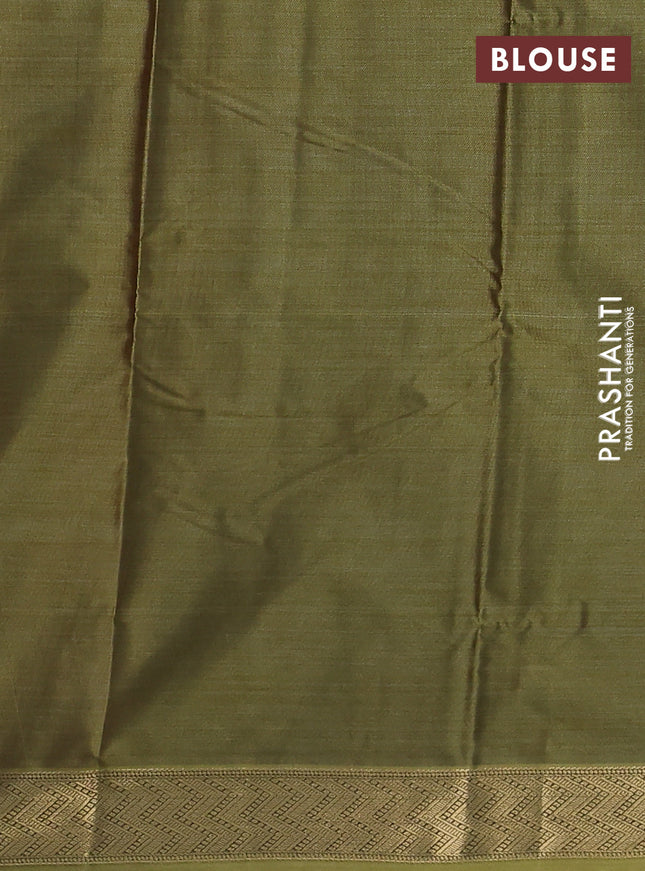 Bangalori semi silk saree green and lime green with allover ikat weaves and zari woven border