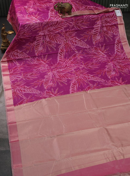 Bangalori semi silk saree purple and dual shade of beige with allover ikat weaves and zari woven border