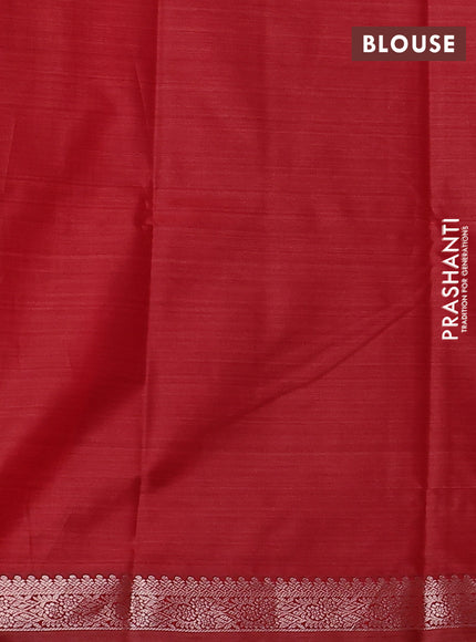 Bangalori semi silk saree red with allover ikat weaves and zari woven border