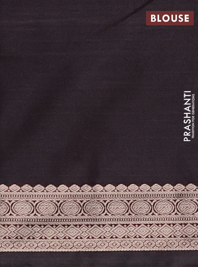 Bangalori semi silk saree coffee brown with allover ikat weaves and zari woven border