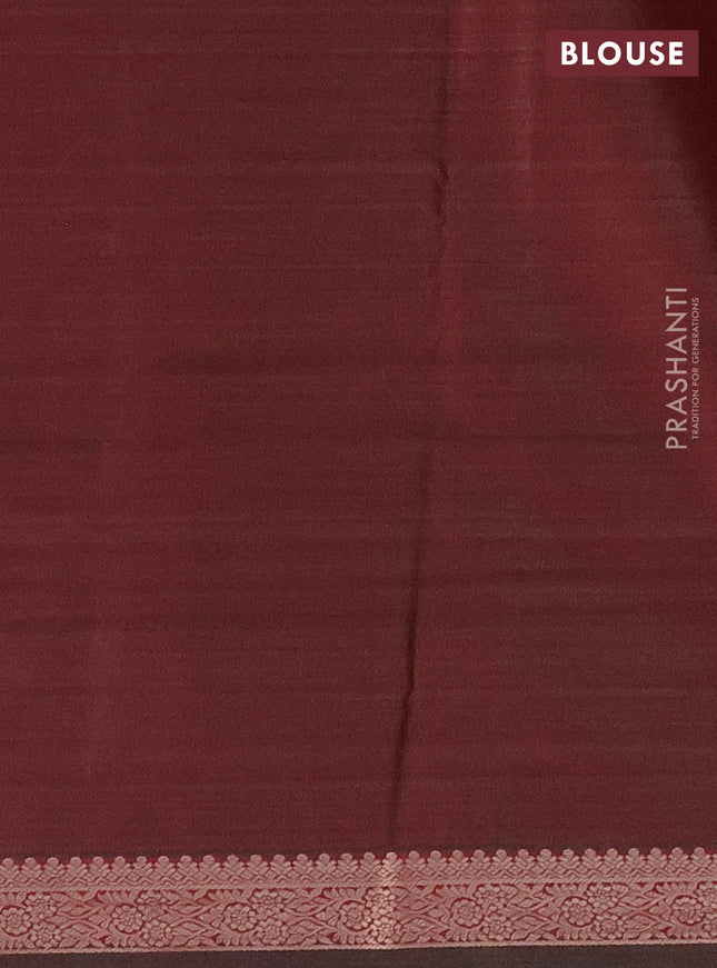 Bangalori semi silk saree dual shade of maroon with allover ikat weaves and zari woven border