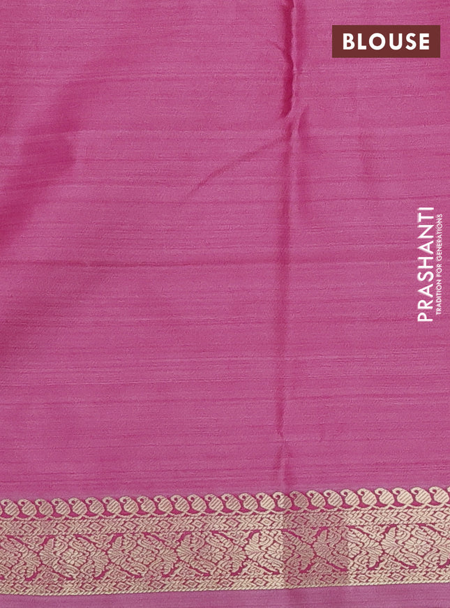 Bangalori semi silk saree light pink with allover ikat weaves and zari woven border